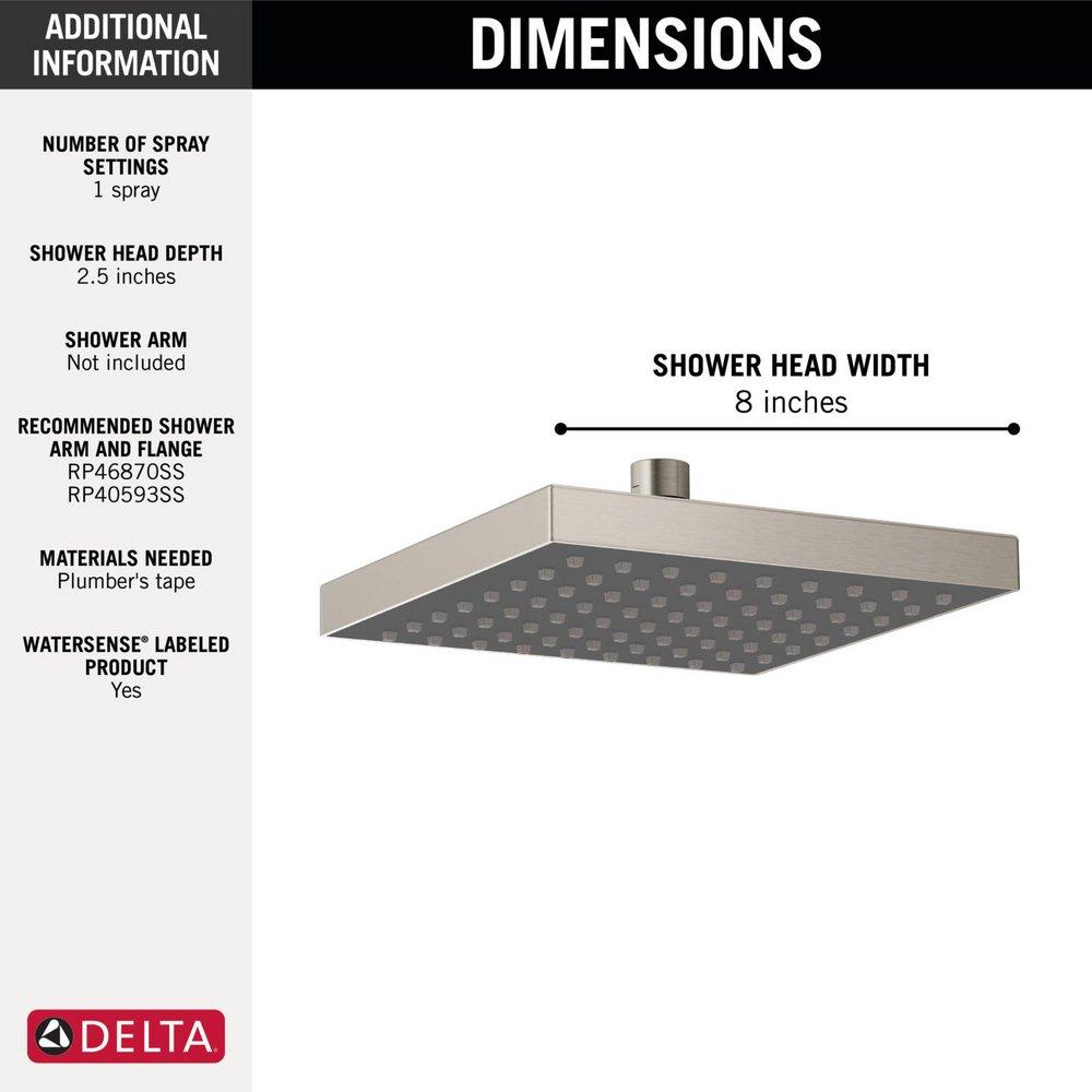 Delta Faucet Stainless Single Function Showerhead 