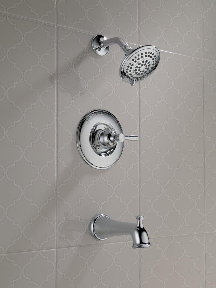 Delta Faucet Brilliance&reg; Stainless Single Handle Multi Function Bathtub & Shower Faucet (Trim Only) 