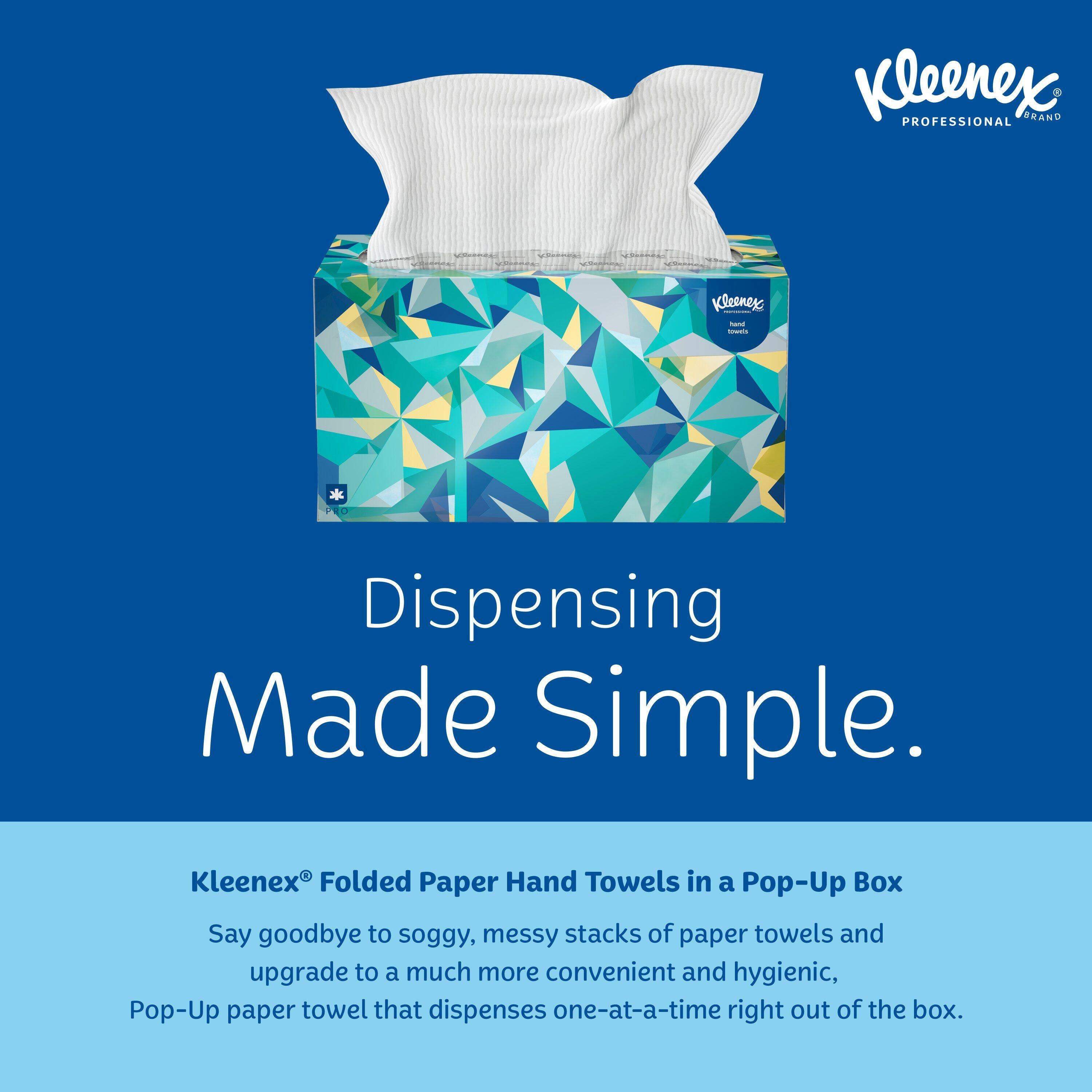 Kleenex&reg; White 9 in. Paper Pop-up Hand Towel in White (Case of 18) 