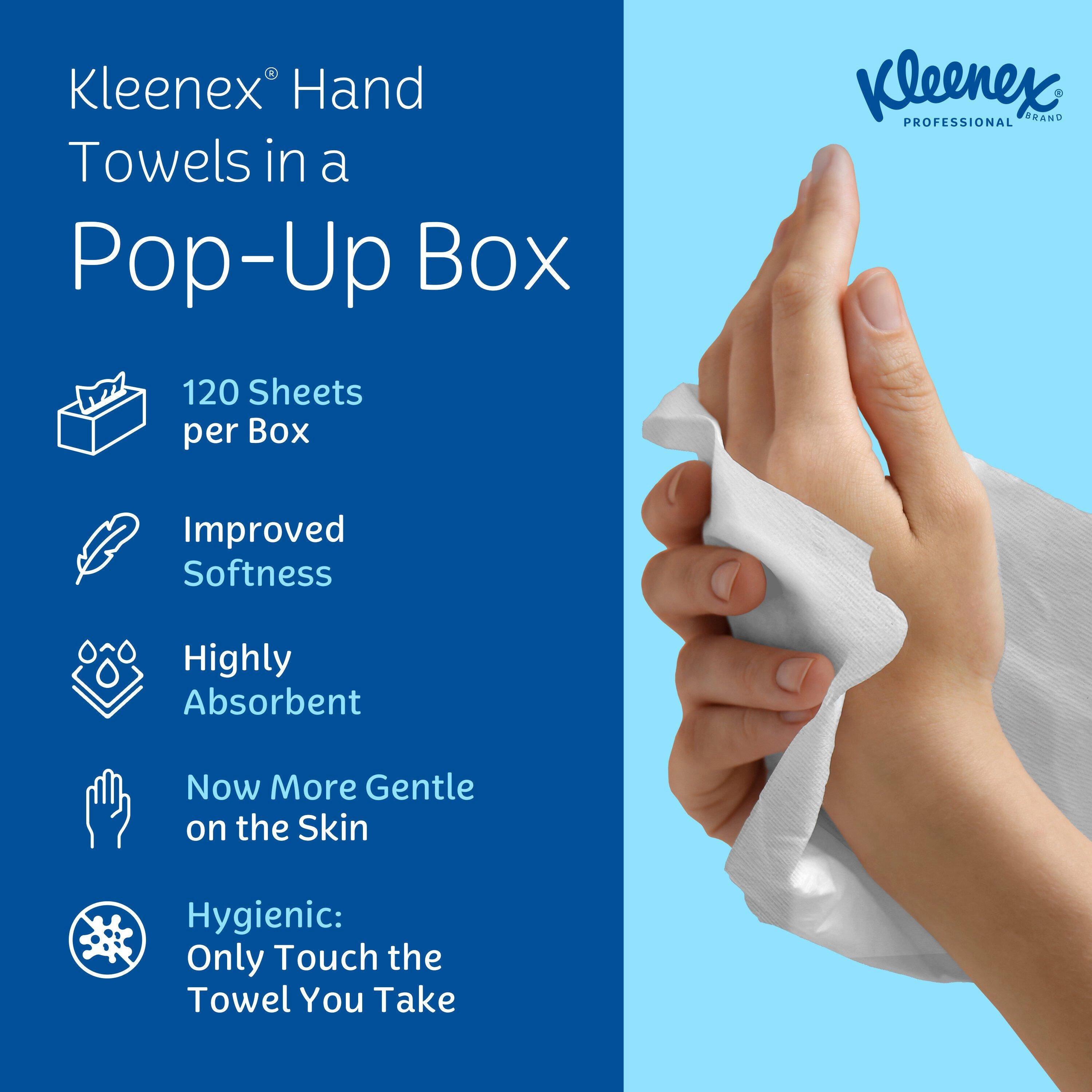 Kleenex&reg; White 9 in. Paper Pop-up Hand Towel in White (Case of 18) 