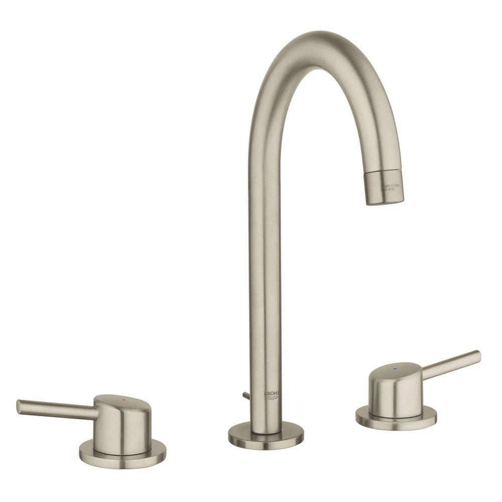 GROHE Brushed Nickel Infinity Finish Two Handle Bathroom Sink Faucet 