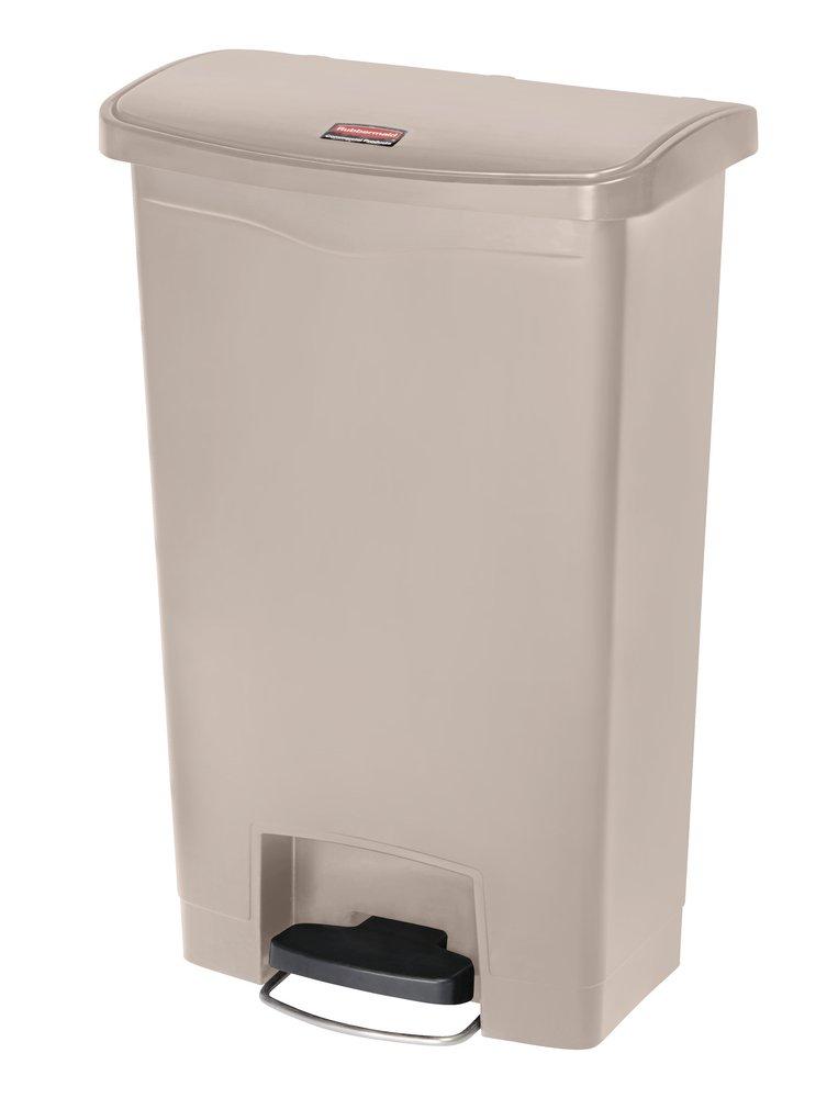 Rubbermaid Beige 13-9/10 x 32-1/2 x 22-2/5 in. Plastic Step Trash Can in Beige 