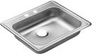 PROFLO&reg; Stainless Steel 2 Hole Single Bowl Drop-In and Self Rimming Kitchen Sink 