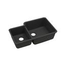 33 x 20-11/16 in. No Hole Composite Double Bowl Undermount Kitchen Sink in Black