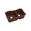 32-1/2 x 20 in. No Hole Composite Double Bowl Undermount Kitchen Sink in Mocha