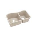 32-1/2 x 20 in. No Hole Composite Double Bowl Undermount Kitchen Sink in Bisque