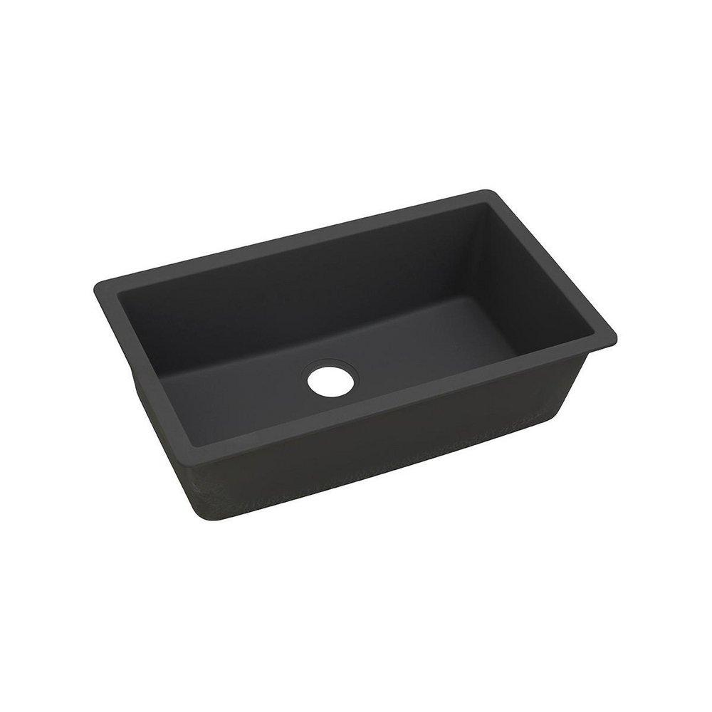Elkay Black 33 x 18-7/16 in. No Hole Composite Single Bowl Undermount Kitchen Sink 