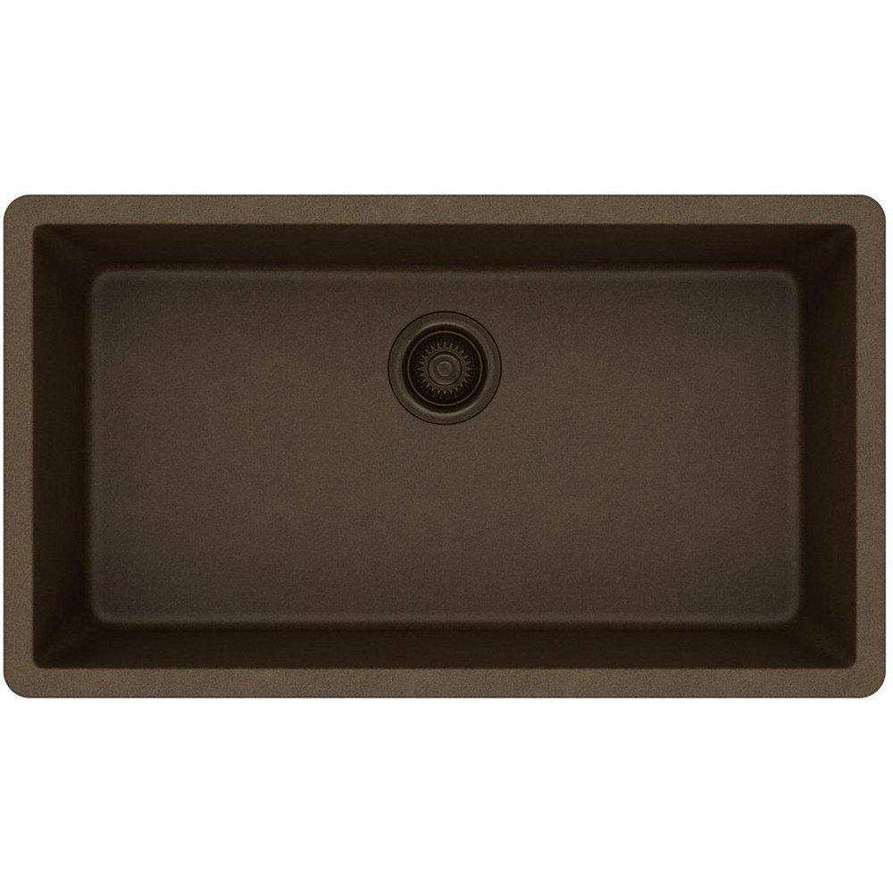 Elkay Mocha 33 x 18-7/16 in. No Hole Composite Single Bowl Undermount Kitchen Sink 