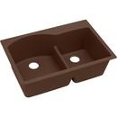 33 x 22 in. No Hole Composite Double Bowl Drop-in Kitchen Sink in Mocha