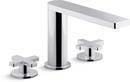 KOHLER Polished Chrome Two Handle Widespread Bathroom Sink Faucet 
