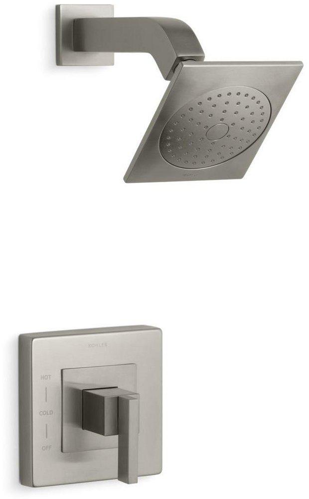 KOHLER Vibrant&reg; Brushed Nickel Shower Valve Trim with Single Lever Handle and Showerhead 