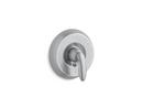 Tub and Shower Pressure Balancing Valve Trim with Single Lever Handle in Brushed Chrome