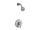 Shower Valve Trim with Single Lever Handle and Showerhead in Brushed Chrome