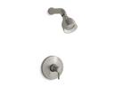 Shower Valve Trim with Single Lever Handle and Showerhead in Vibrant Brushed Nickel