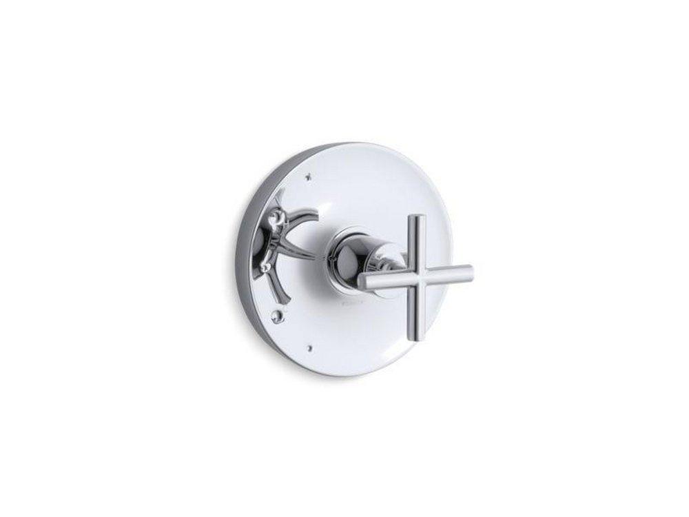 KOHLER Polished Chrome Valve Trim with Single Cross Handle 