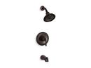 KOHLER Oil Rubbed Bronze 2 gpm Bath and Shower Valve Trim with Single Lever Handle, Slip-Fit Spout and Showerhead