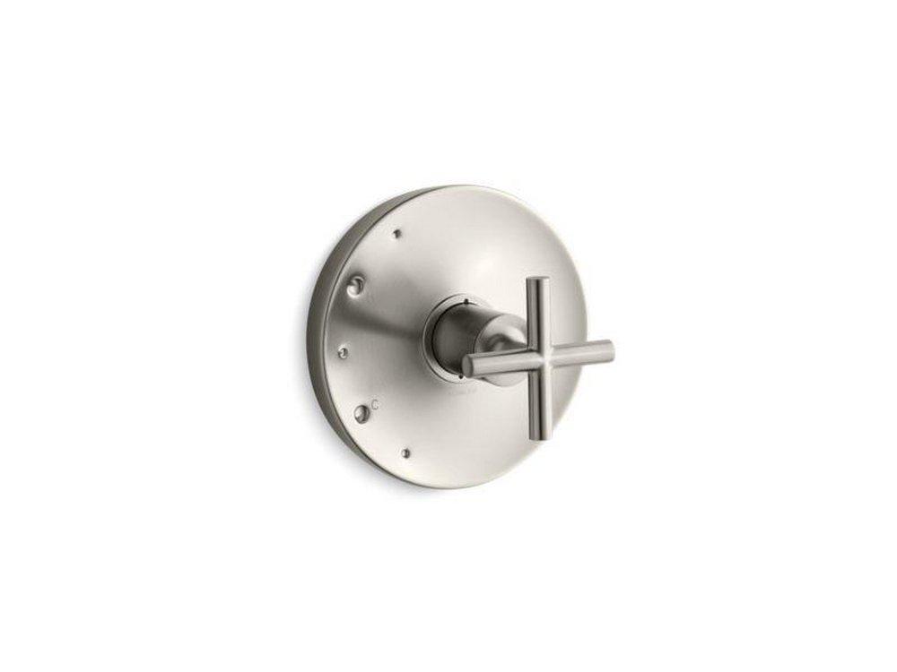 KOHLER Vibrant&reg; Brushed Nickel Valve Trim with Single Cross Handle 