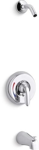 Bath and Shower Valve Trim with Single Lever Handle (Less Showerhead) in Polished Chrome