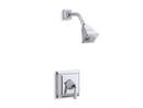 Shower Valve Trim with Single Lever Handle and Showerhead in Polished Chrome