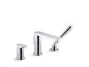 Single Handle Roman Tub Faucet with Handshower in Polished Chrome