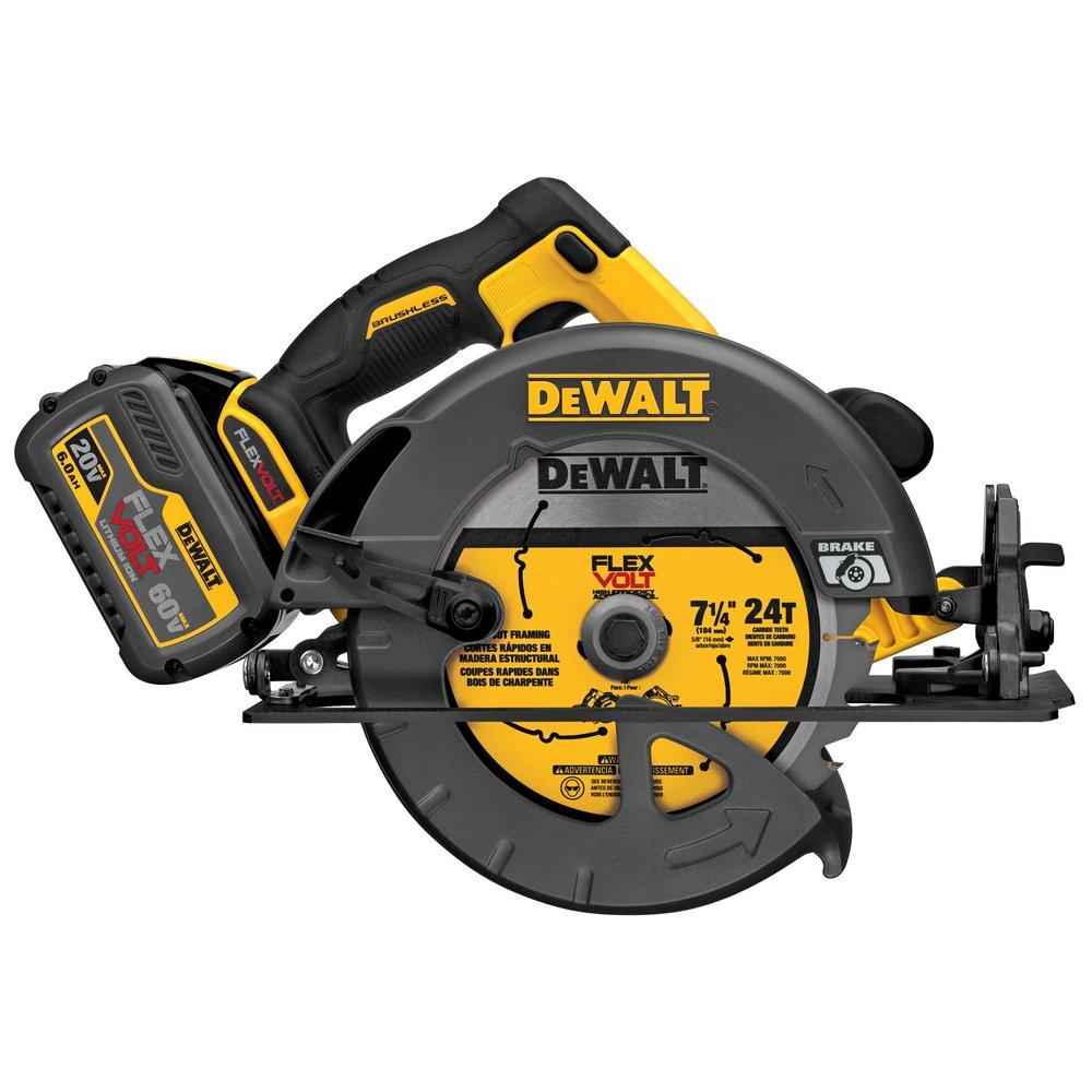 DEWALT Yellow Cordless 15A 20/60V Circular Saw Tool Kit 