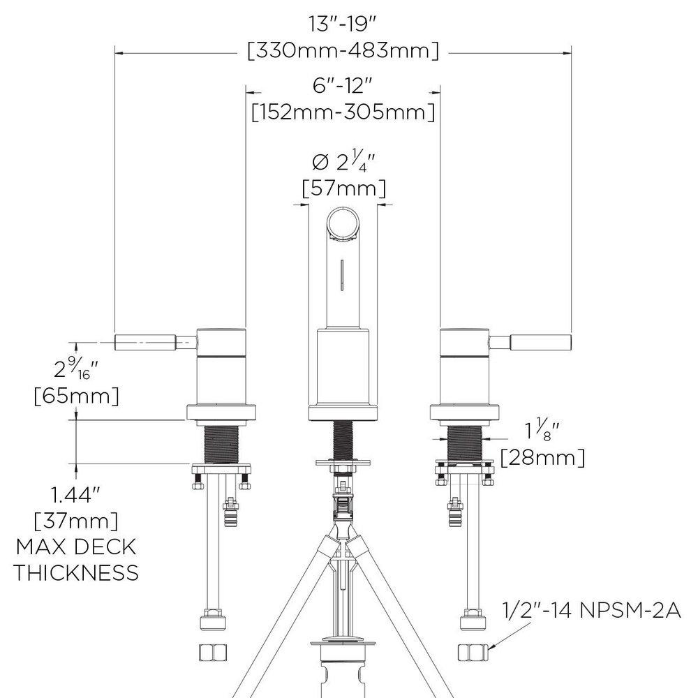 Speakman Polished Chrome Widespread Bathroom Sink Faucet with Double Lever Handle 