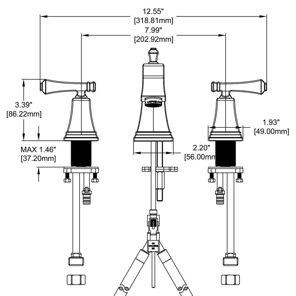Speakman Polished Chrome Widespread Bathroom Sink Faucet with Double Sculpted Handle 