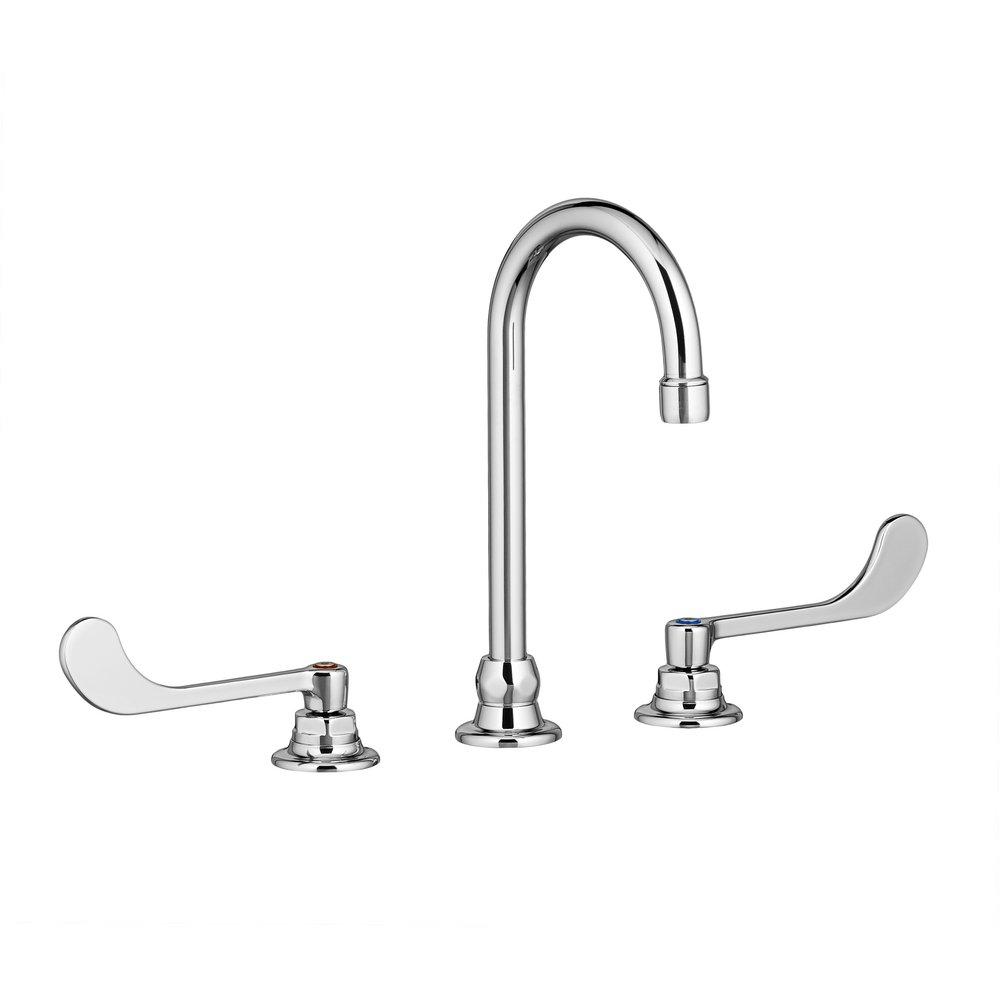 American Standard Polished Chrome Two Handle Wristblade Deck Mount Service Faucet 