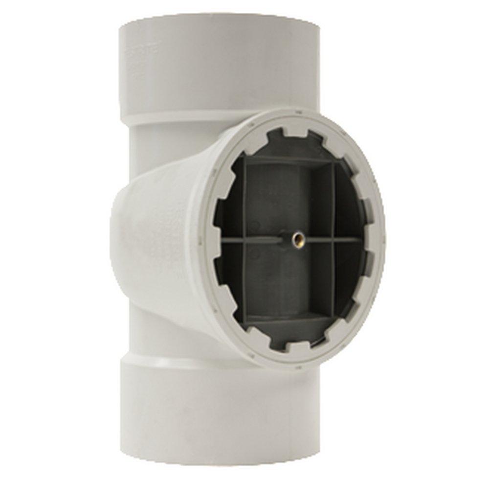 HoldRite&trade; White Plug DWV PVC Cleanout Tee with Nylon Plug and Spanner Ring 