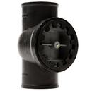 HoldRite&trade; Black No-Hub Straight and DWV PVC Tee with Spanner Ring and Plug 
