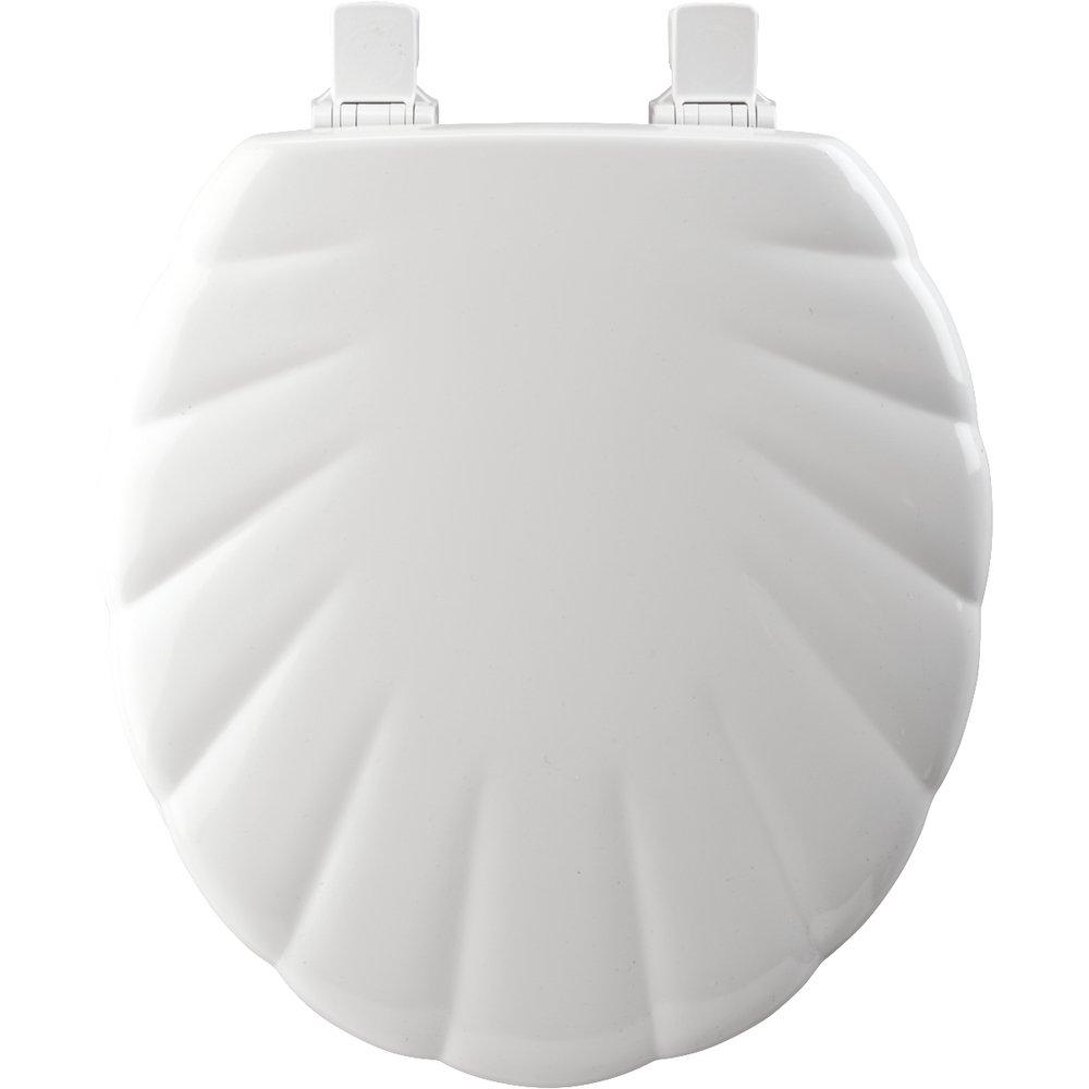 Bemis White Round Closed Front Wood Shell Toilet Seat 