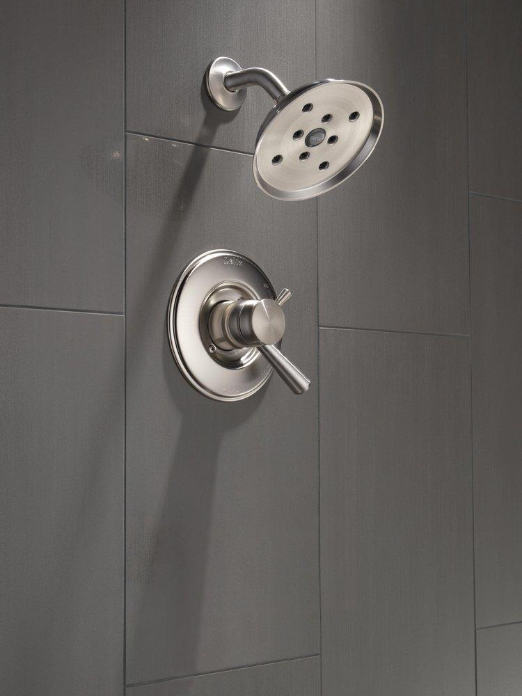 Delta Faucet Brilliance&reg; Stainless Single Handle Multi Function Shower Faucet (Trim Only) 