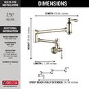Delta Faucet Polished Nickel Two Handle Lever Pot Filler 