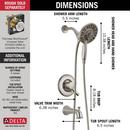 Delta Faucet Stainless Two Handle Multi Function Bathtub & Shower Faucet (Trim Only) 