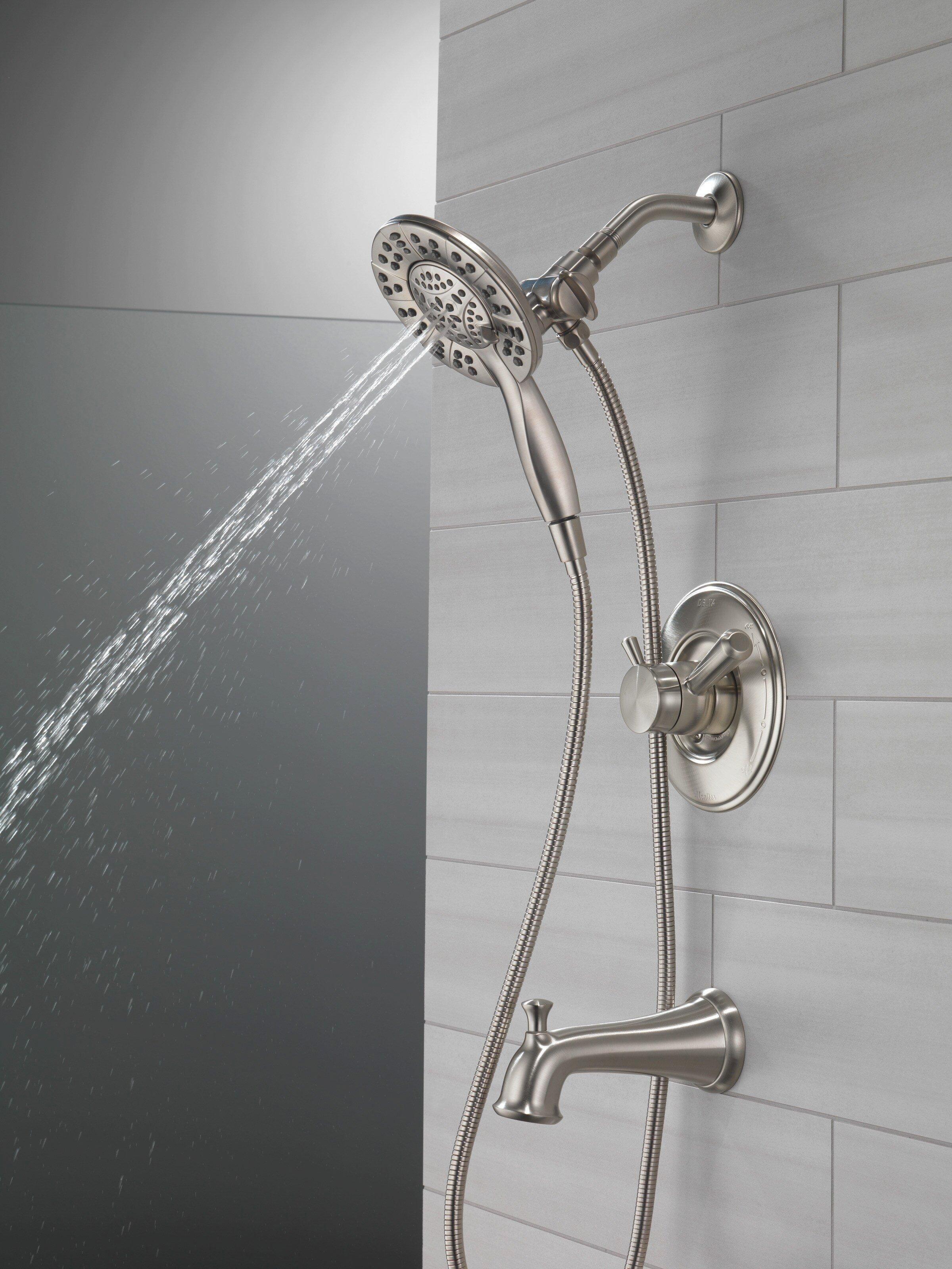 Delta Faucet Stainless Two Handle Multi Function Bathtub & Shower Faucet (Trim Only) 