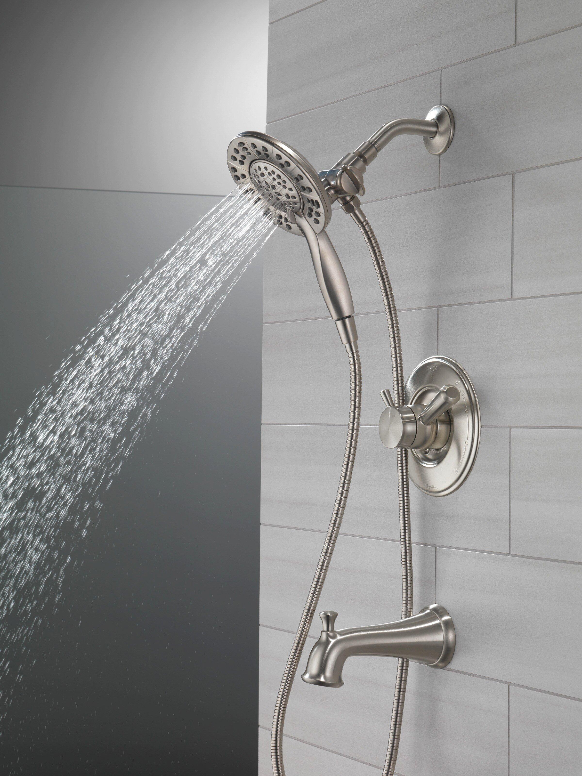 Delta Faucet Stainless Two Handle Multi Function Bathtub & Shower Faucet (Trim Only) 
