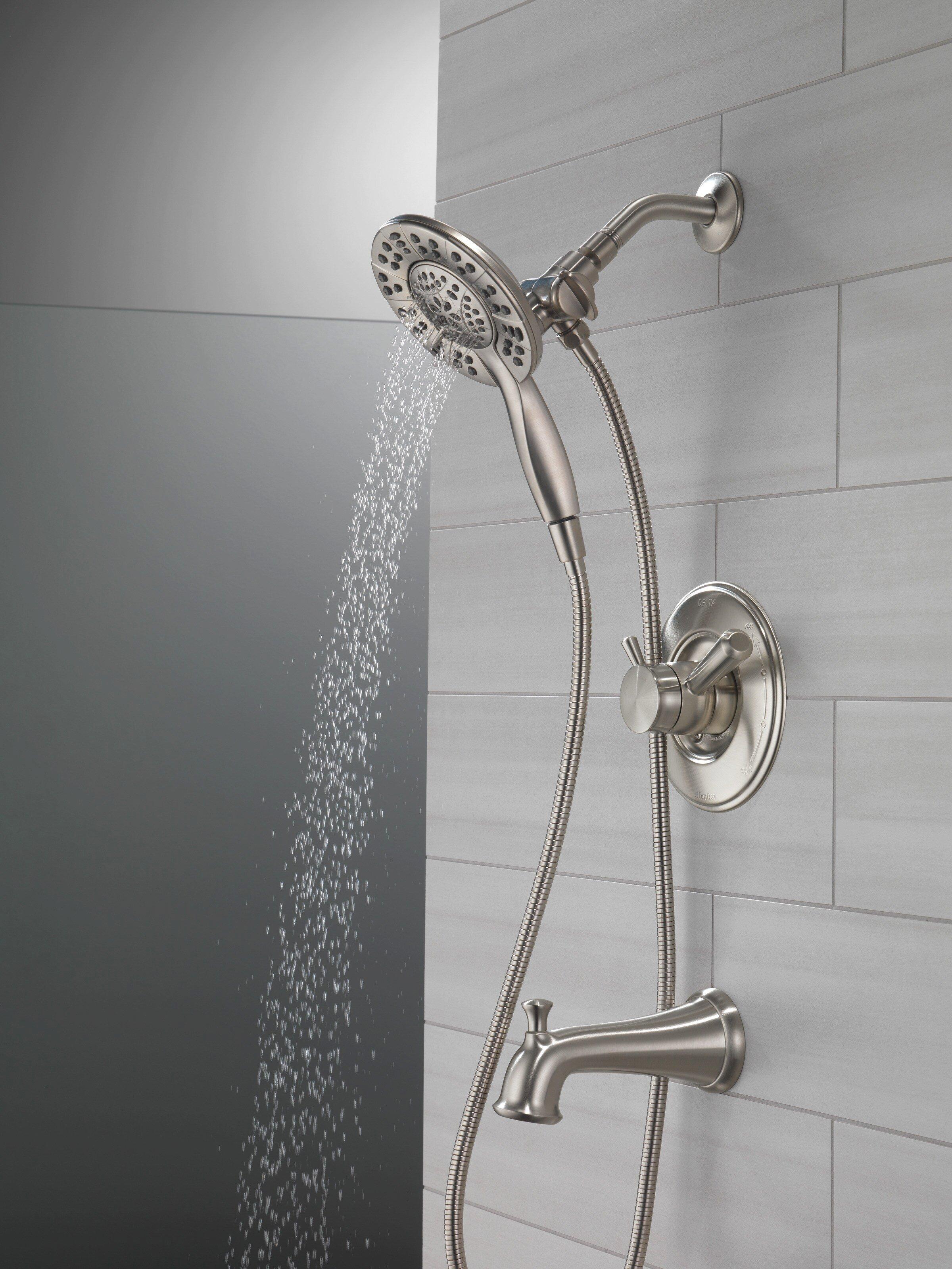 Delta Faucet Stainless Two Handle Multi Function Bathtub & Shower Faucet (Trim Only) 