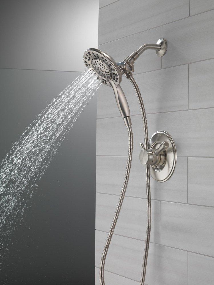 Delta Faucet Brilliance&reg; Stainless Single Handle Multi Function Shower Faucet (Trim Only) 