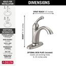 Delta Faucet Brilliance&reg; Stainless Single Handle Centerset Bathroom Sink Faucet 