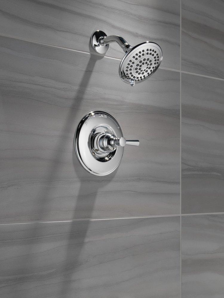 Delta Faucet Brilliance&reg; Stainless Single Handle Multi Function Shower Faucet (Trim Only) 
