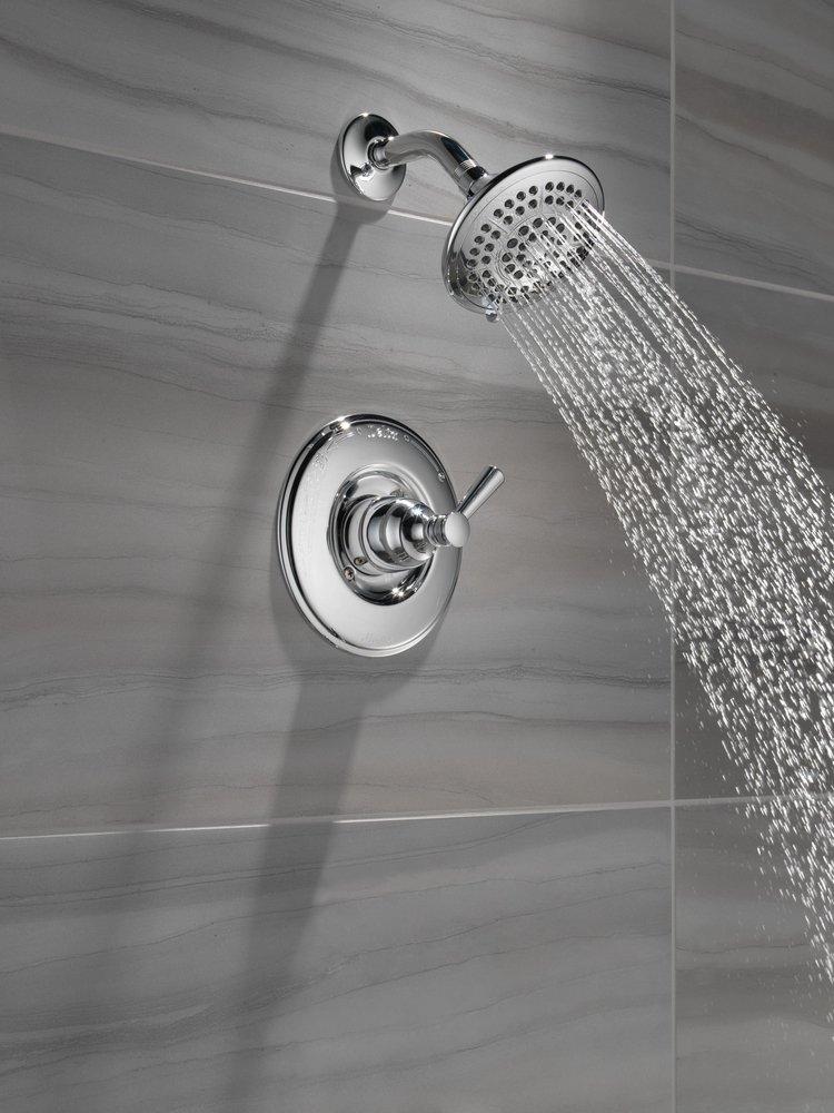 Delta Faucet Brilliance&reg; Stainless Single Handle Multi Function Shower Faucet (Trim Only) 