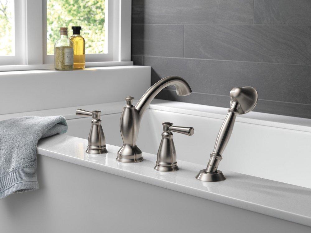 Delta Faucet Brilliance&reg; Stainless Two Handle Roman Tub Faucet Trim Only 