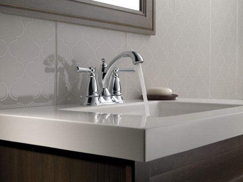 Delta Faucet Chrome Two Handle Centerset Bathroom Sink Faucet 