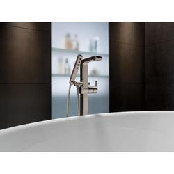Single Handle Floor Mount Filler with Handshower in Brilliance&reg; Stainless (Trim Only)