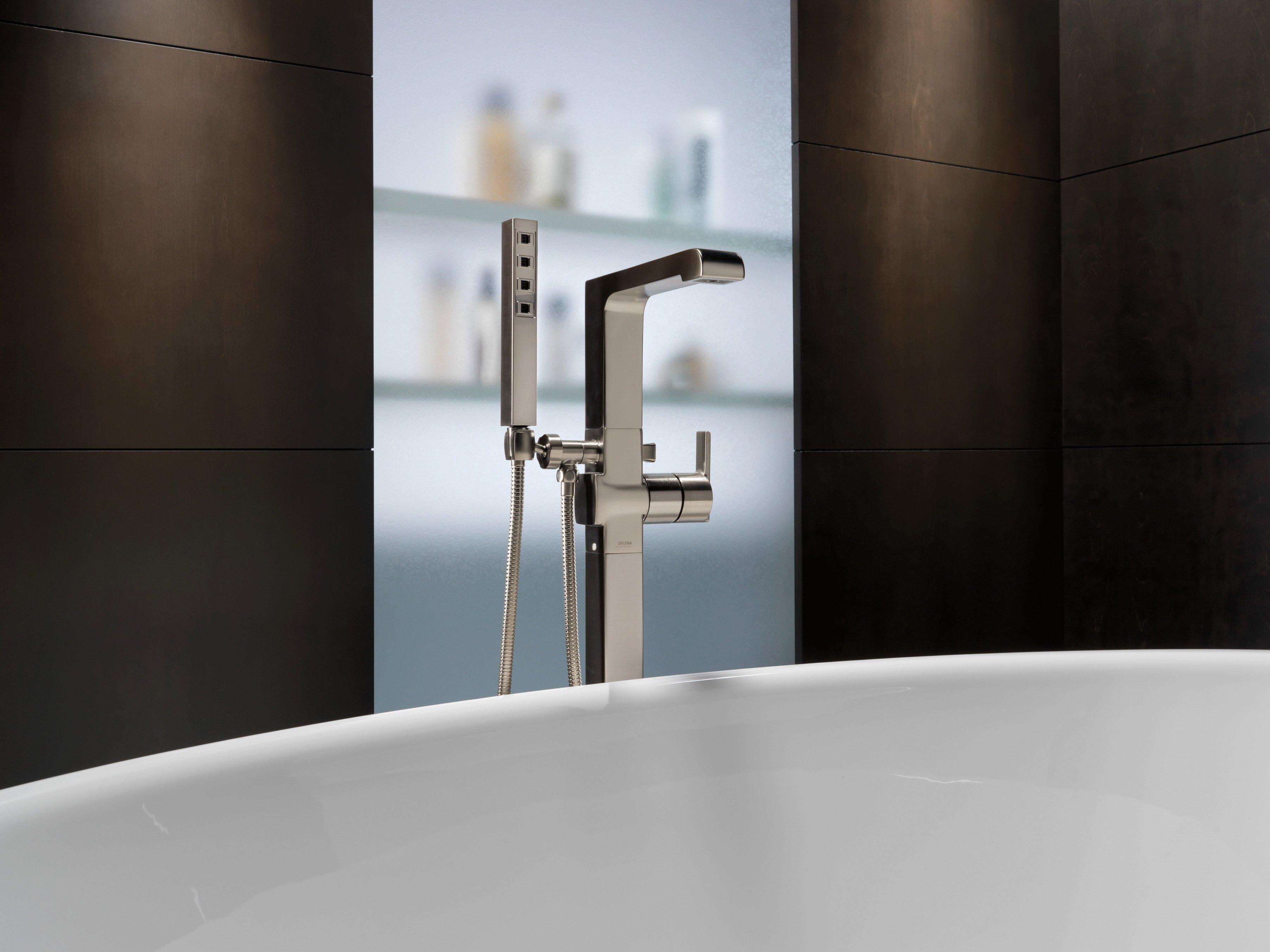 Delta Faucet Brilliance Stainless Single Handle Lever Floor Mount Filler 