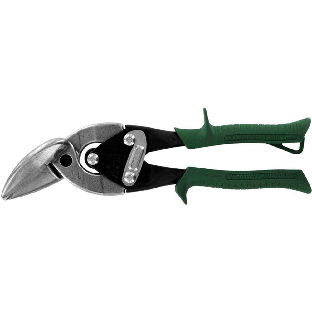 Midwest Tool and Cutlery Green 18 ga Cold Rolled Steel and 22 ga Stainless Steel Aviation Snip 