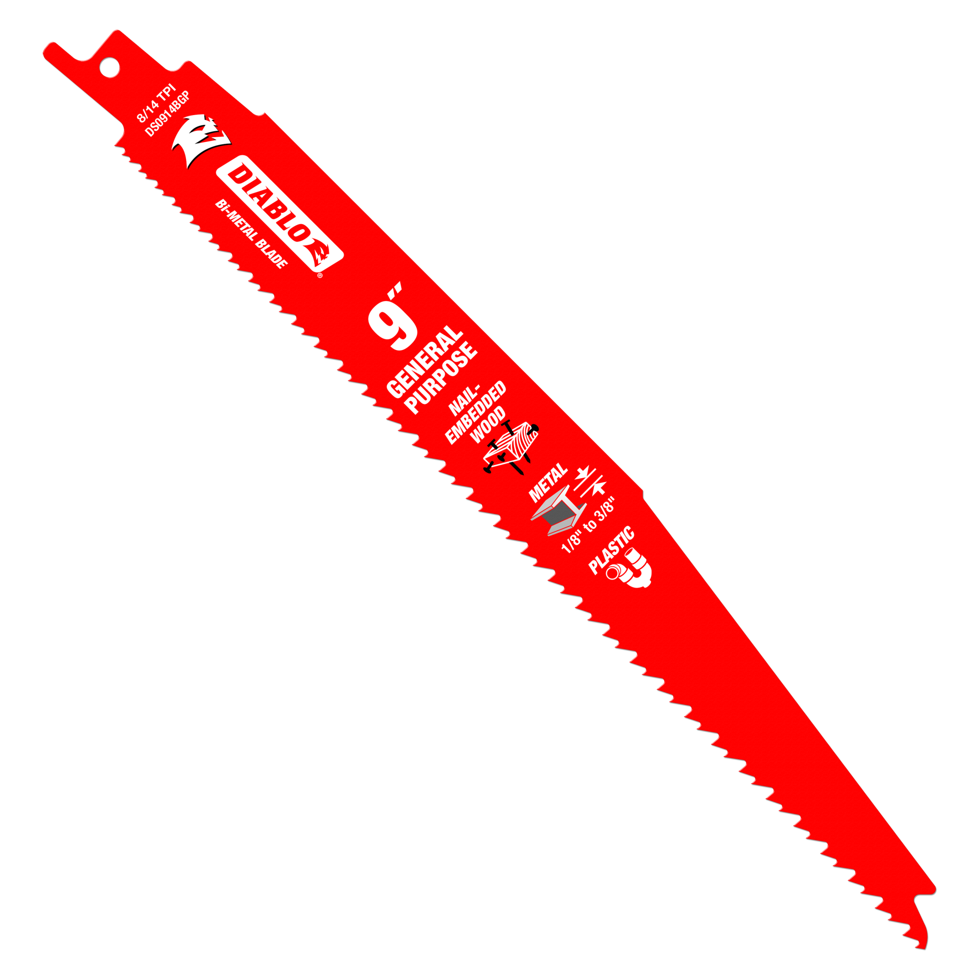 Diablo Tools Red 9 in. Reciprocating Saw 5 Piece (Pack of 5) 