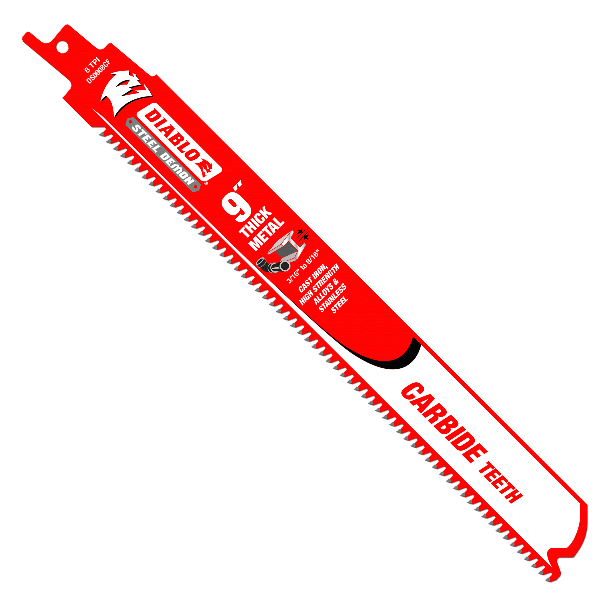 Diablo Tools Red 9 in. Carbide Tipped for Reciprocating Saw Blade 3 Pack 