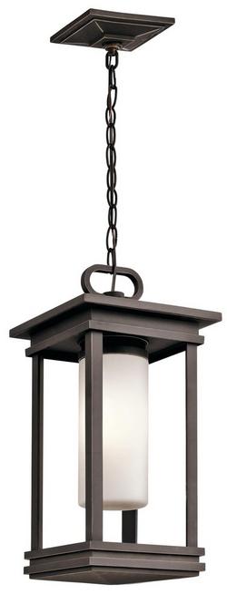 100W 1-Light Outdoor Pendant in Rubbed Bronze