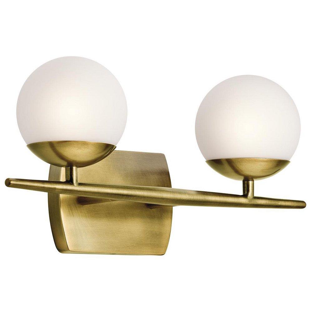 Kichler Lighting Natural Brass 7-3/4 in. 50W 2-Light G9 Base Vanity Light 